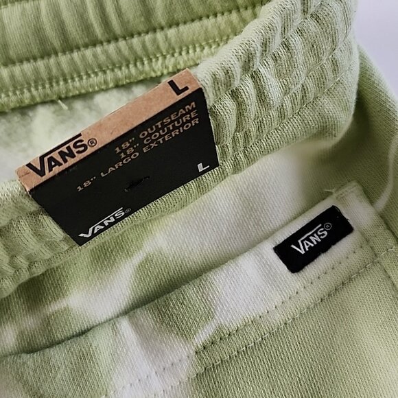 VANS 1966 Big Kids Youth Mind Fleece Short Celadon Green White Tie Dye Size L - Picture 5 of 14